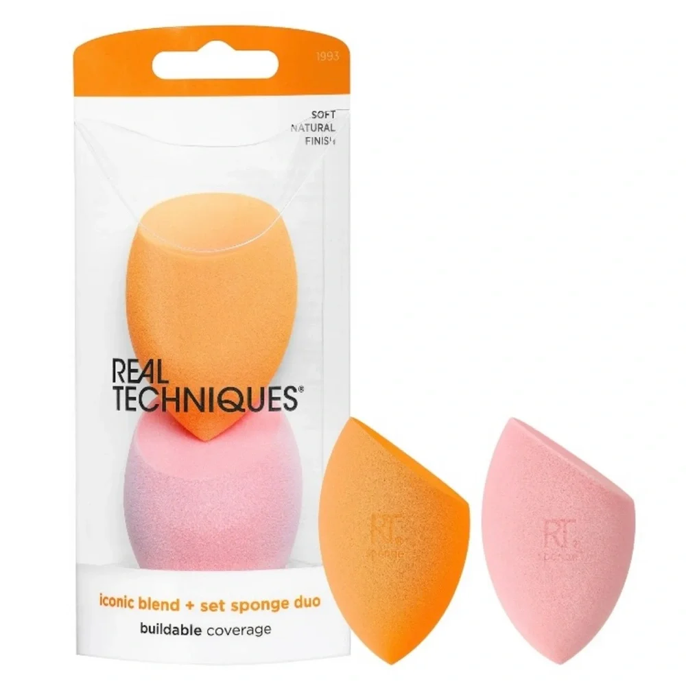 💞 New Real Techniques Iconic Blend & Set Miracle Makeup Sponge Duo